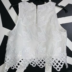 White Laced Crop Top